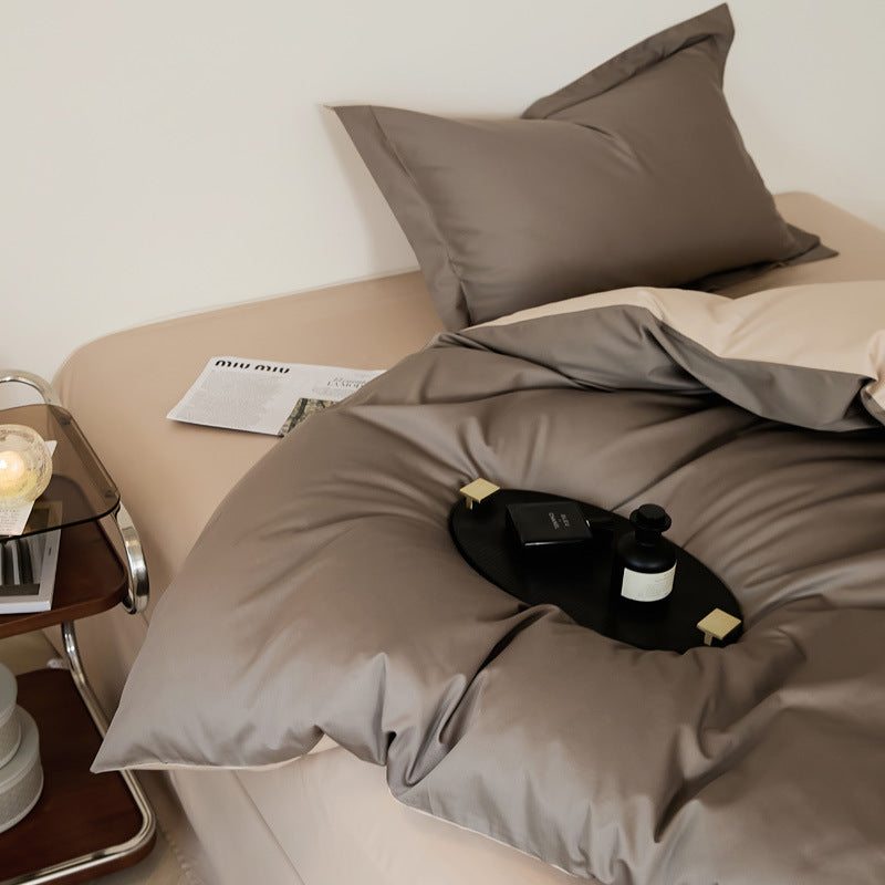 Parure de lit quatre pièces en laine et coton