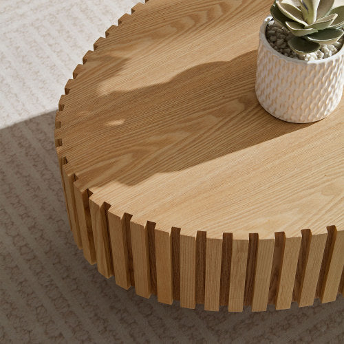 Table basse en forme de tambour faite à la main