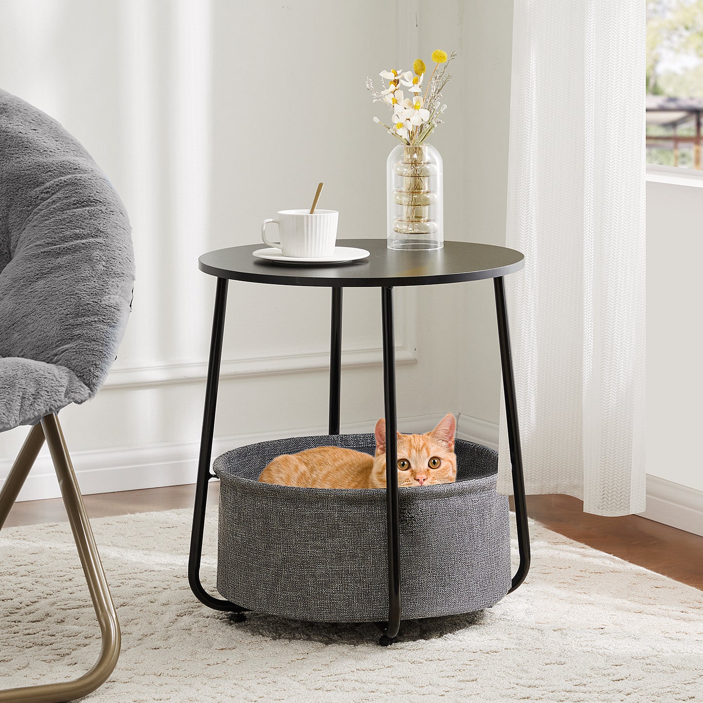 Table basse avec étagère