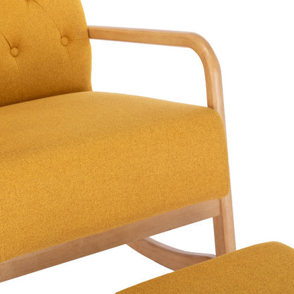Chaise à bascule avec repose-pieds en lin