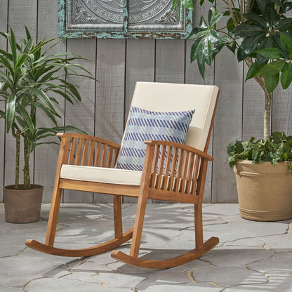 Chaise à bascule en acacia