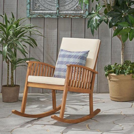 Chaise à bascule en acacia