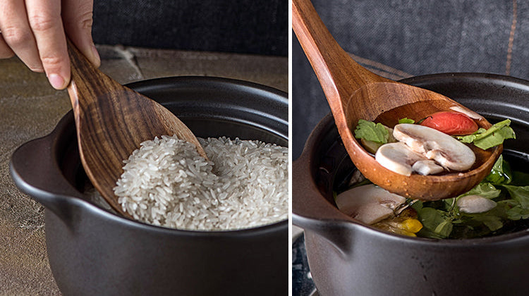 Geschirrset aus thailändischem Teakholz