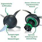 Apto para Thermomix TM6, TM5, protector de cuchillas de amasar, protege las cuchillas, reduce los restos de masa