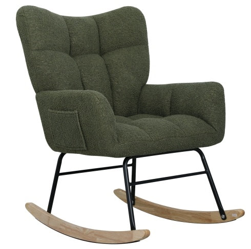 Chaise à bascule en tissu teddy