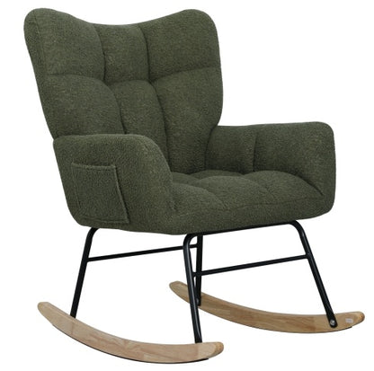 Chaise à bascule en tissu teddy