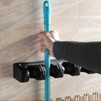 Soporte de escobas para pared, colgador para escobas y fregonas con 6 ganchos, soporte de pared para herramientas