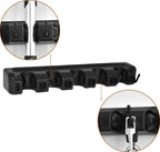 Soporte de escobas para pared, colgador para escobas y fregonas con 6 ganchos, soporte de pared para herramientas