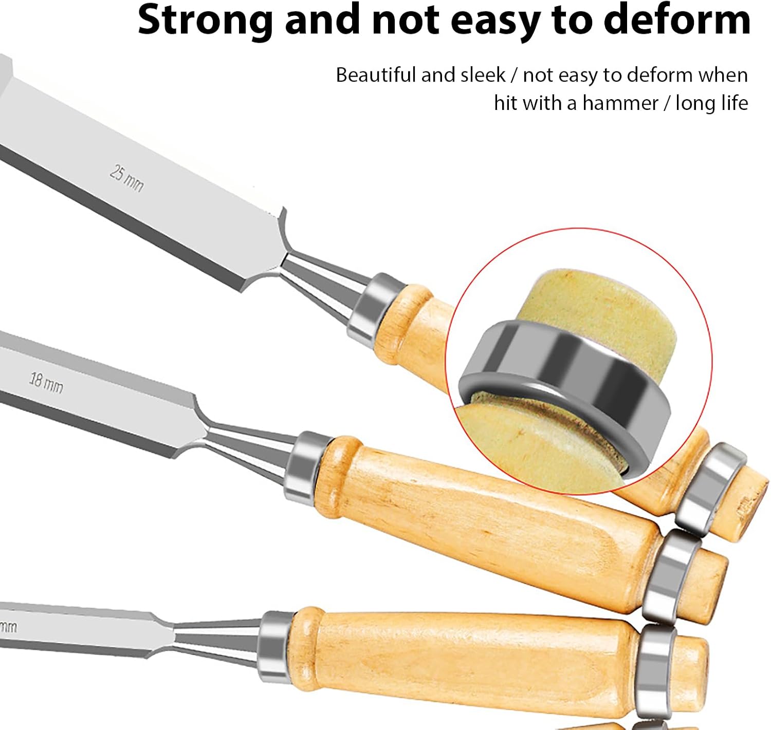 Holzbeitel-Set mit ergonomischem Griff, hohe Härte – Schreinerwerkzeuge zum präzisen Schnitzen und für die Möbelherstellung