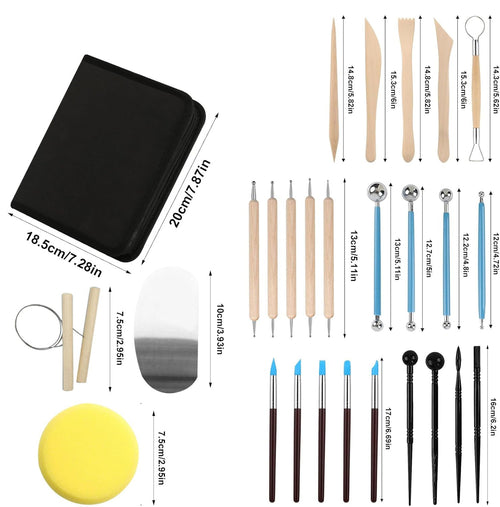 27-teiliges Modellierwerkzeug-Set, Modellierwerkzeug zum Schnitzen, Werkzeuge für Polymer clay