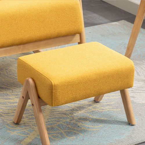 Chaise à bascule avec repose-pieds en lin
