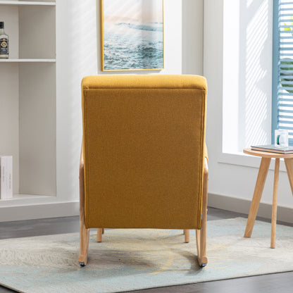 Chaise à bascule avec repose-pieds en lin