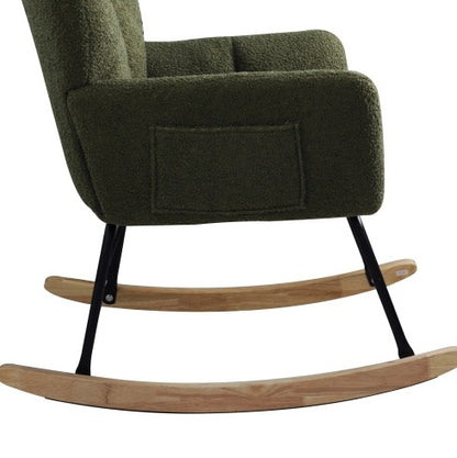 Chaise à bascule en tissu teddy